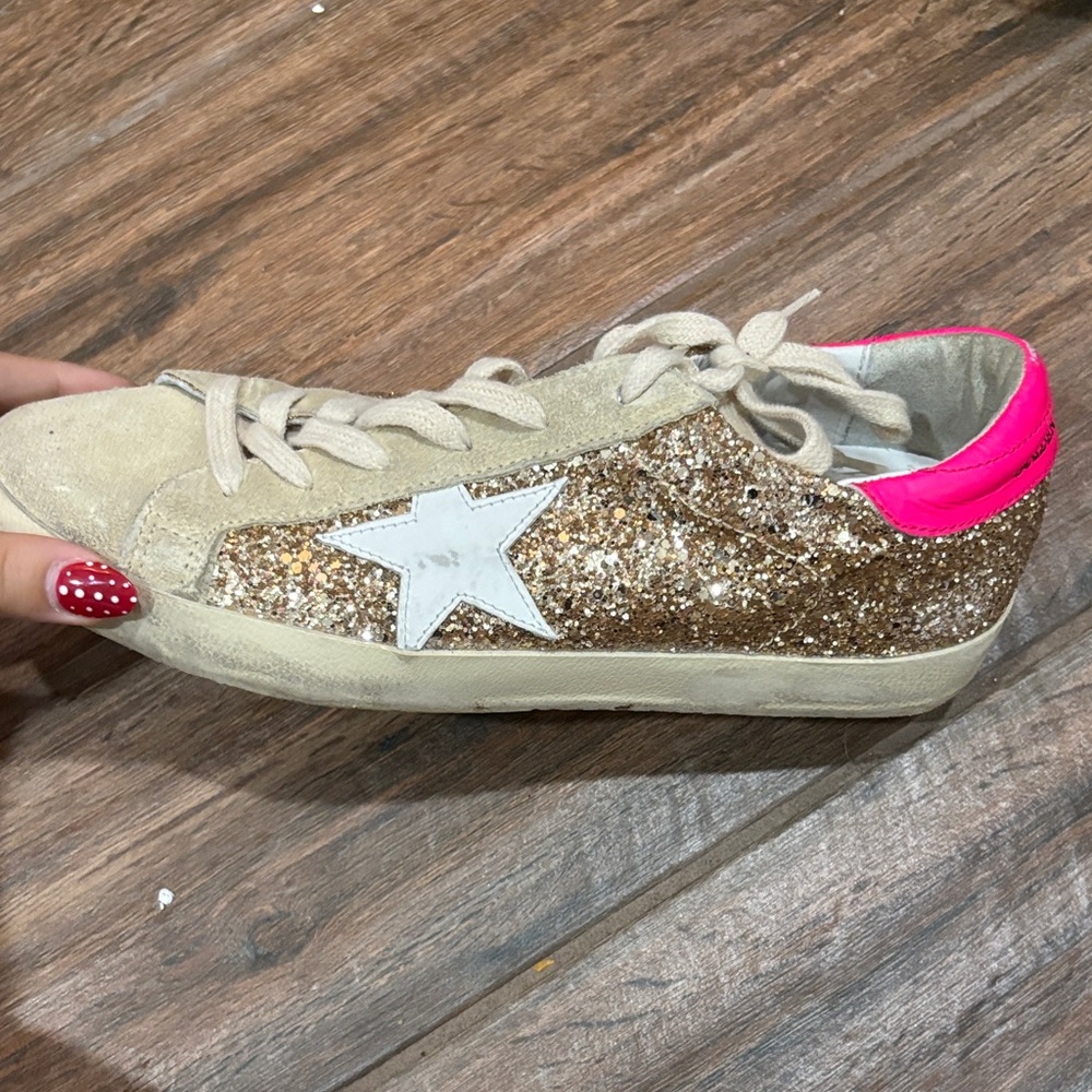 Golden Goose Glitter Sneakers - Gold and Pink - Picture 3 of 6
